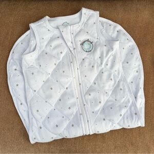 DREAMLAND Baby White Star-Patterned Kids Weighted Sleeping Sack